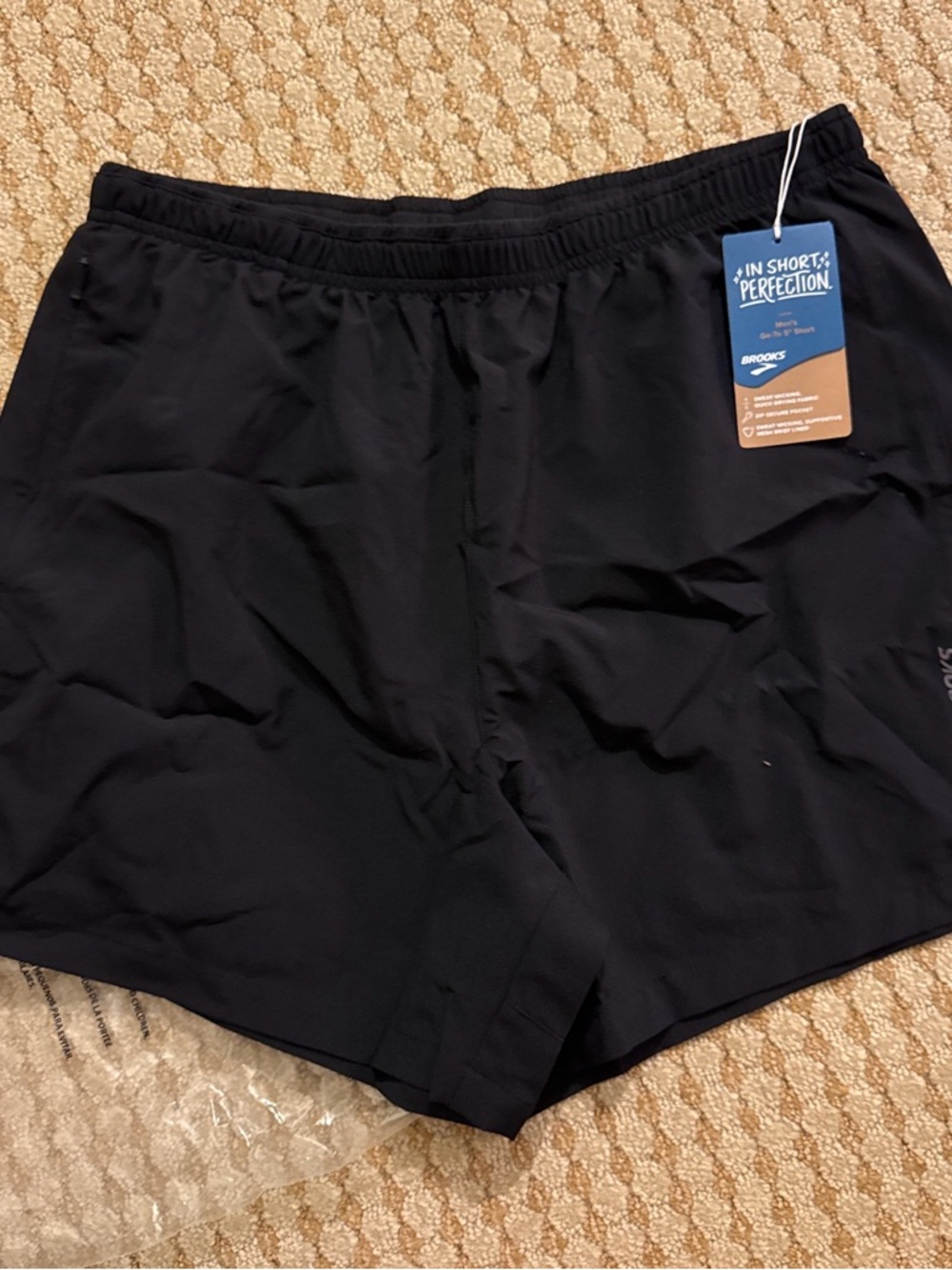 NEW Brooks Men’s Running Shorts (Medium) – Lined, 5” – Black - Picture 3 of 4